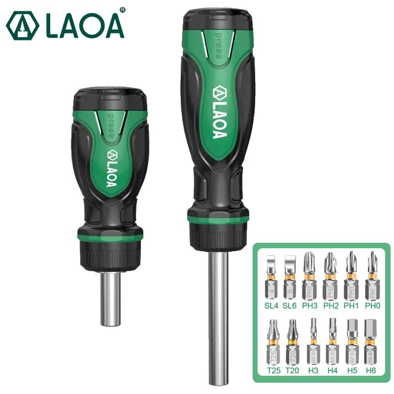 LAOA Профессиональный набор отверток с храповым механизмом, отвертка с коротким хвостовиком, быстросменная бита, интерфейс 6,35 мм для электриков, инструменты
LAOA Профессиональный набор отверток с храповым механизмом, отвертка с коротким хвостовиком, быстросменная бита, интерфейс 6,35 мм для электриков, инструменты