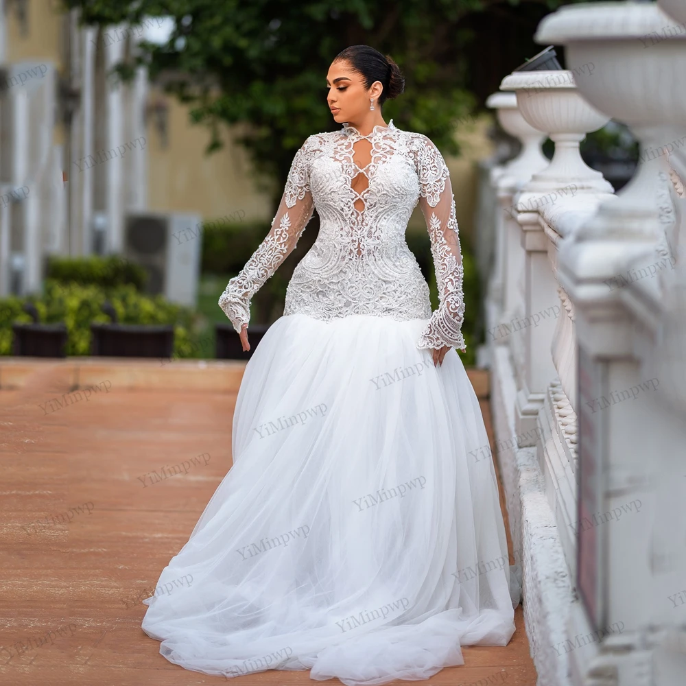 Lace Beaded Wedding Dresses Full Sleeve Applique Mermaid Ivory African Bride Gowns For Women vestido de novia 2026 Customized
Lace Beaded Wedding Dresses Full Sleeve Applique Mermaid Ivory African Bride Gowns For Women vestido de novia 2026 Customized