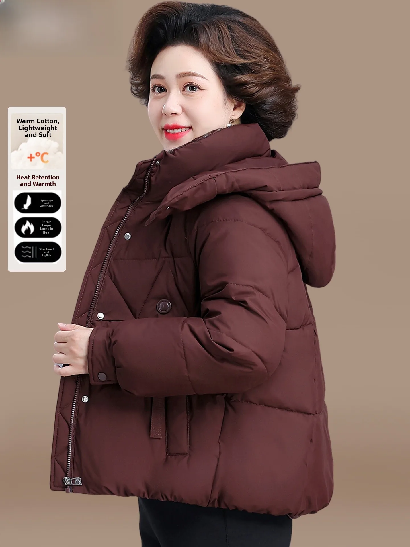 Зимняя модная пуховая куртка из хлопка для женщин, осенне-зимнее теплое пальто на молнии с капюшоном, стандартный размер для женщин среднего возраста и...
Зимняя модная пуховая куртка из хлопка для женщин, осенне-зимнее теплое пальто на молнии с капюшоном, стандартный размер для женщин среднего возраста и...