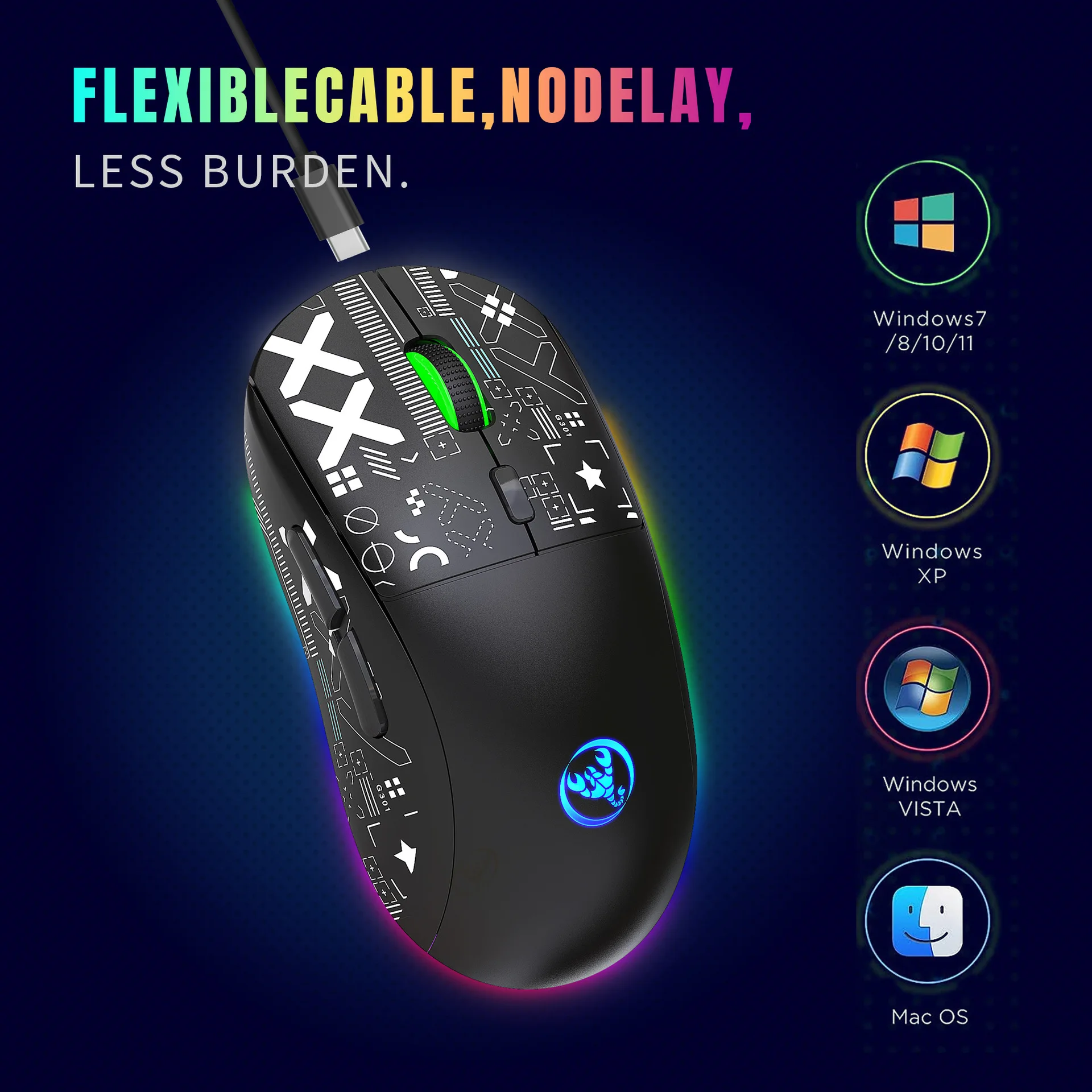 The third mock examination wired 2.4G Bluetooth wireless mouse RGB light 650MAH wireless game mouse
The third mock examination wired 2.4G Bluetooth wireless mouse RGB light 650MAH wireless game mouse
