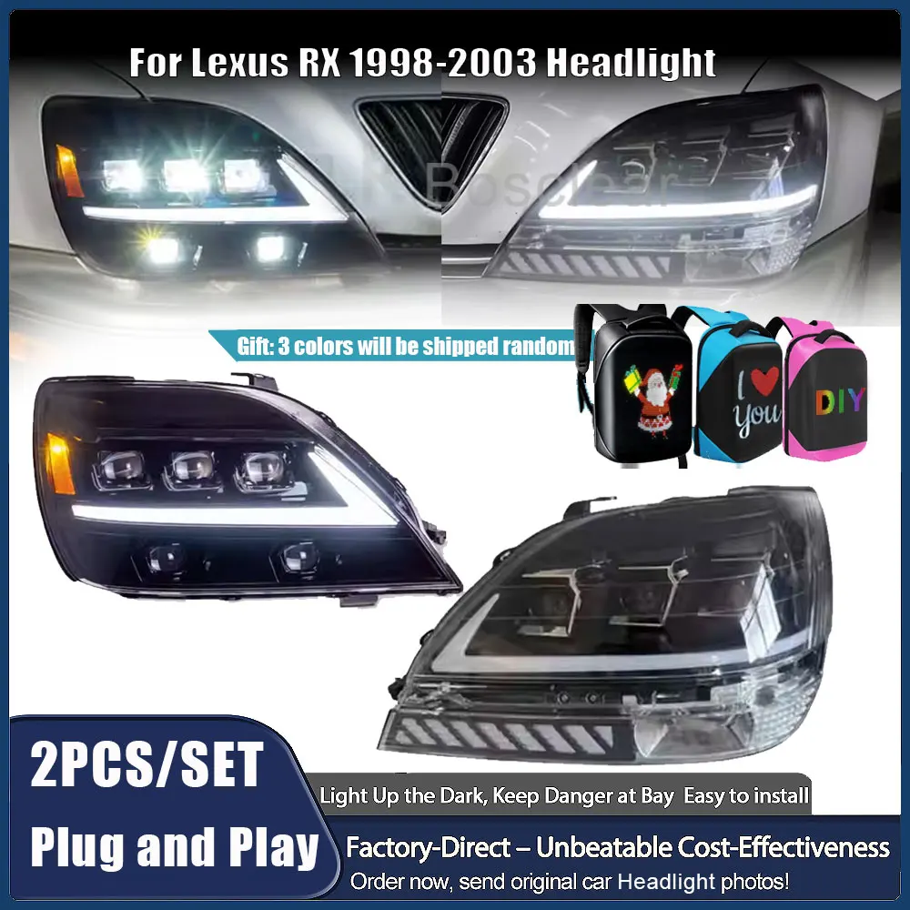 Headlights Assembly For Lexus RX 1998 1999 2000 2001 2002 2003 LED Daytime Running Lights & Turn Signal Headlamps Conversion Kit
Headlights Assembly For Lexus RX 1998 1999 2000 2001 2002 2003 LED Daytime Running Lights & Turn Signal Headlamps Conversion Kit