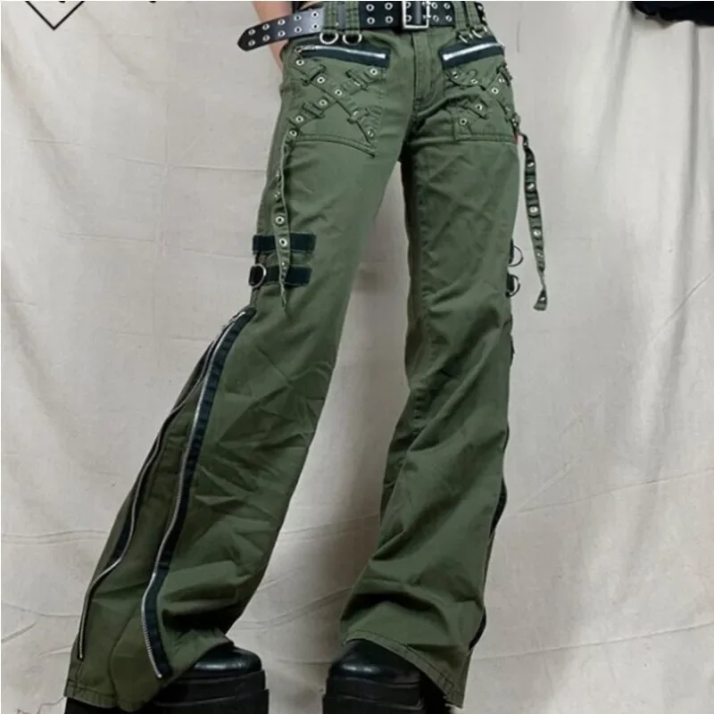 Women's Pants Gothic Punk Baggy Vintage Kawaii Trousers Bandage Low Waist Cargo Pants Grunge Green Zipper Jeans Korea Sweatpants
Women's Pants Gothic Punk Baggy Vintage Kawaii Trousers Bandage Low Waist Cargo Pants Grunge Green Zipper Jeans Korea Sweatpants