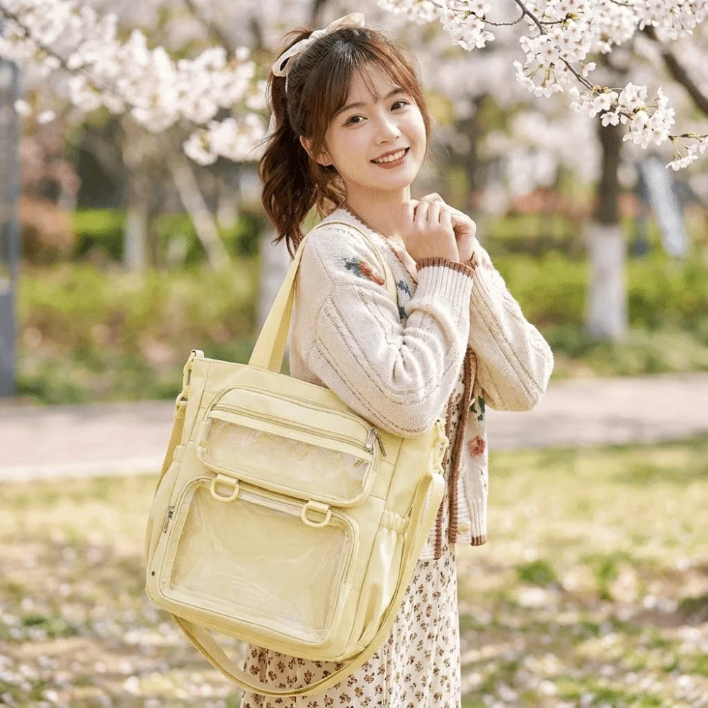 Transparent Design Transparent Ita Bag Multi-color Cream Color Crossbody Bag Large Capacity Colorant Match Portable Tote Bag
Transparent Design Transparent Ita Bag Multi-color Cream Color Crossbody Bag Large Capacity Colorant Match Portable Tote Bag