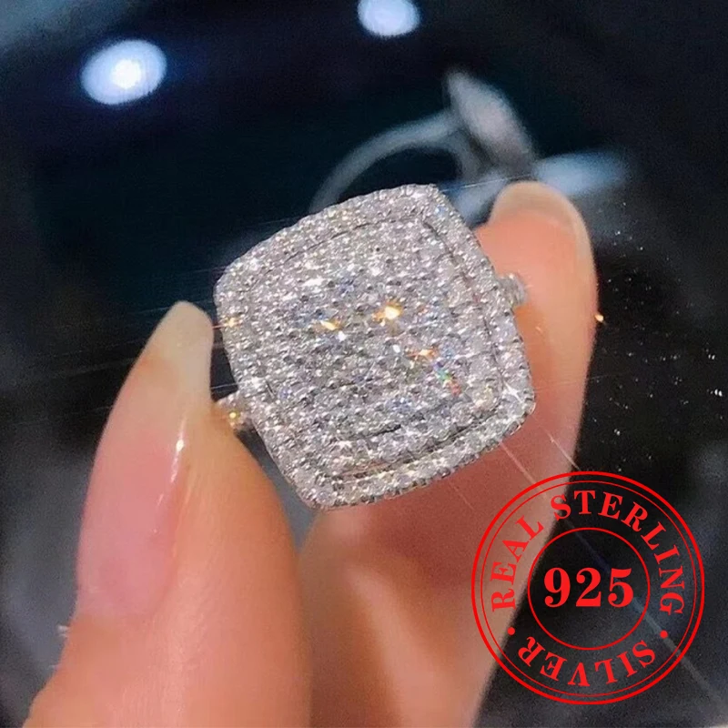 Huitan Swanking Brilliant Wedding Rings for Women 925 Sterling Silver Attractive Finger Accessory Fashion Glitter Party Jewelry
Huitan Swanking Brilliant Wedding Rings for Women 925 Sterling Silver Attractive Finger Accessory Fashion Glitter Party Jewelry