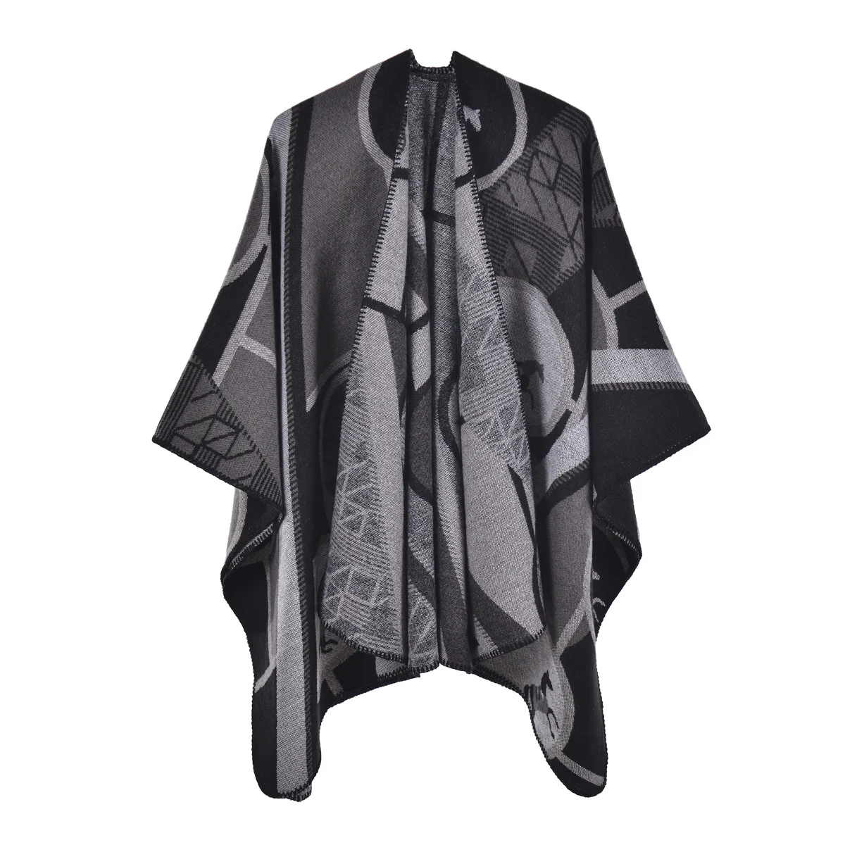 Poncho Warm Shawl European and American Women's Thickened Imitation Cashmere Split Cape Capes Cardigan Lady Coat Cloak P8
Poncho Warm Shawl European and American Women's Thickened Imitation Cashmere Split Cape Capes Cardigan Lady Coat Cloak P8