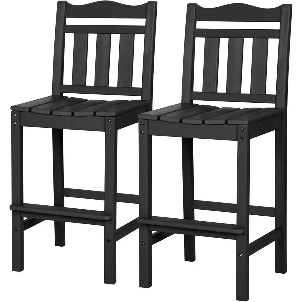 Set of 2 Outdoor Bar Stools, 44 Inch Tall HDPE Adirondack Chairs, Weather Resistant, Ideal for Balcony, Garden, Backyard (Black)
Set of 2 Outdoor Bar Stools, 44 Inch Tall HDPE Adirondack Chairs, Weather Resistant, Ideal for Balcony, Garden, Backyard (Black)