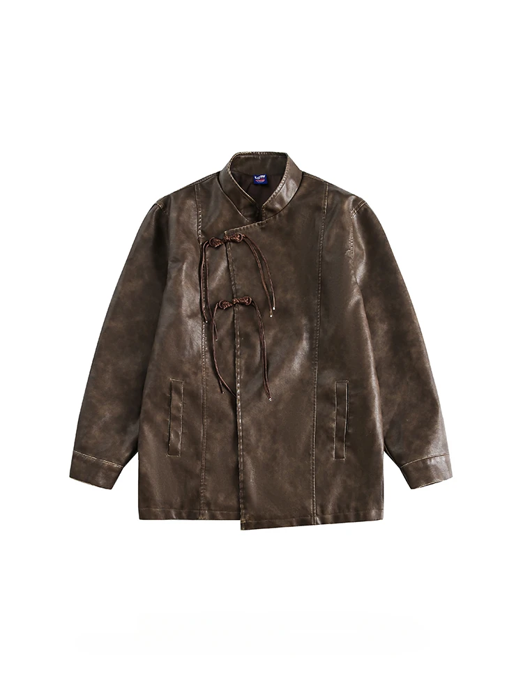 Spring Autumn New Chinese Style Maillard PU Leather Jackets Men Women Trendy Brand Stand Collar LooseVersatile Handsome Coats
Spring Autumn New Chinese Style Maillard PU Leather Jackets Men Women Trendy Brand Stand Collar LooseVersatile Handsome Coats