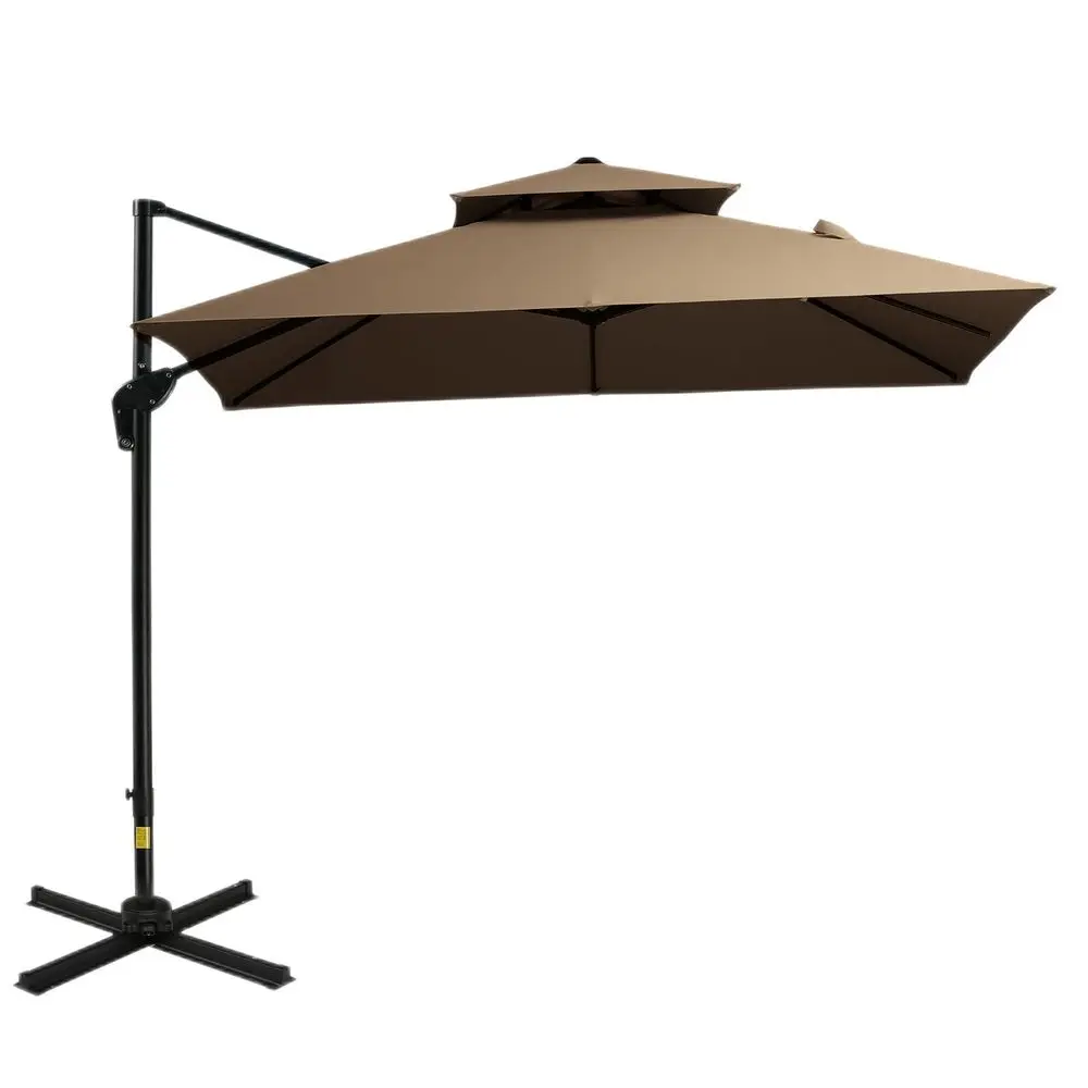 10ft Offset Patio Umbrella with Base, Double Top Hanging Aluminum Cantilever Umbrella with 360degree Rotation, Easy Tilt, 8 Rib
10ft Offset Patio Umbrella with Base, Double Top Hanging Aluminum Cantilever Umbrella with 360degree Rotation, Easy Tilt, 8 Rib