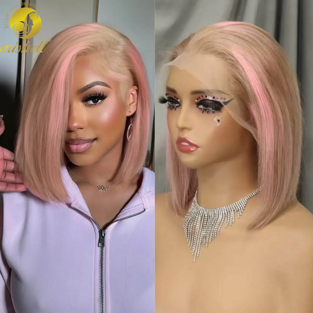 Pink Bob Wig Human Hair Wigs 250% 13x4 Transparent Lace Front Double Drawn Bone Straight Colored Bob Wigs for Black Women
Pink Bob Wig Human Hair Wigs 250% 13x4 Transparent Lace Front Double Drawn Bone Straight Colored Bob Wigs for Black Women