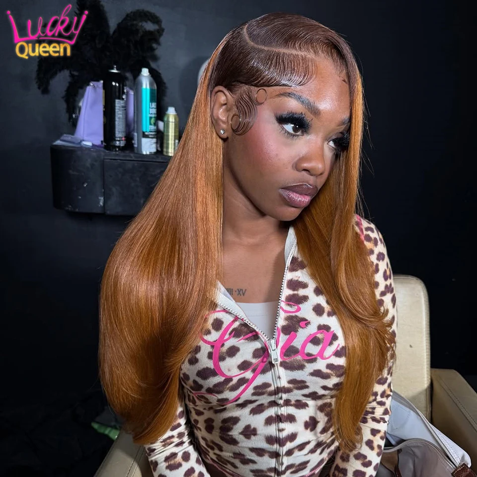 Ombre Ginger Brown Human Hair Wigs HD13x6 13x4 Lace Frontal Remy Wig Pre Pluck 5x5 Closure Straight Dark Root For Women Glueless
Ombre Ginger Brown Human Hair Wigs HD13x6 13x4 Lace Frontal Remy Wig Pre Pluck 5x5 Closure Straight Dark Root For Women Glueless