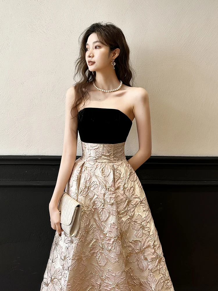 Ele Off-oulder aduation Dr Luxury Embroidery Korean Sle Women's Host Gown for Wedding Par Performance
Ele Off-oulder aduation Dr Luxury Embroidery Korean Sle Women's Host Gown for Wedding Par Performance