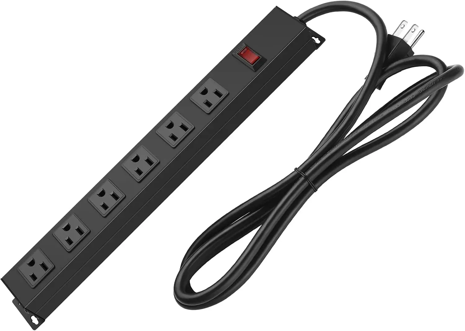 6-Outlet Wall Mount Power Strip with Surge Protection, 6ft Cord, 15A 125V 1875W, Black Aluminum Alloy
6-Outlet Wall Mount Power Strip with Surge Protection, 6ft Cord, 15A 125V 1875W, Black Aluminum Alloy
