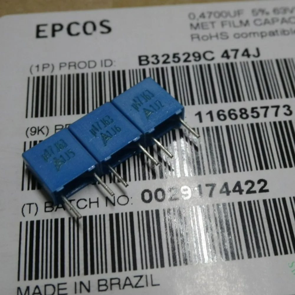 10pcs/lot EPCOS 0.47uf 63v 470nf u47 474 Brand New 5mm High-Precision Film Capacitor B32529C474J (Precision: 5%)
10pcs/lot EPCOS 0.47uf 63v 470nf u47 474 Brand New 5mm High-Precision Film Capacitor B32529C474J (Precision: 5%)