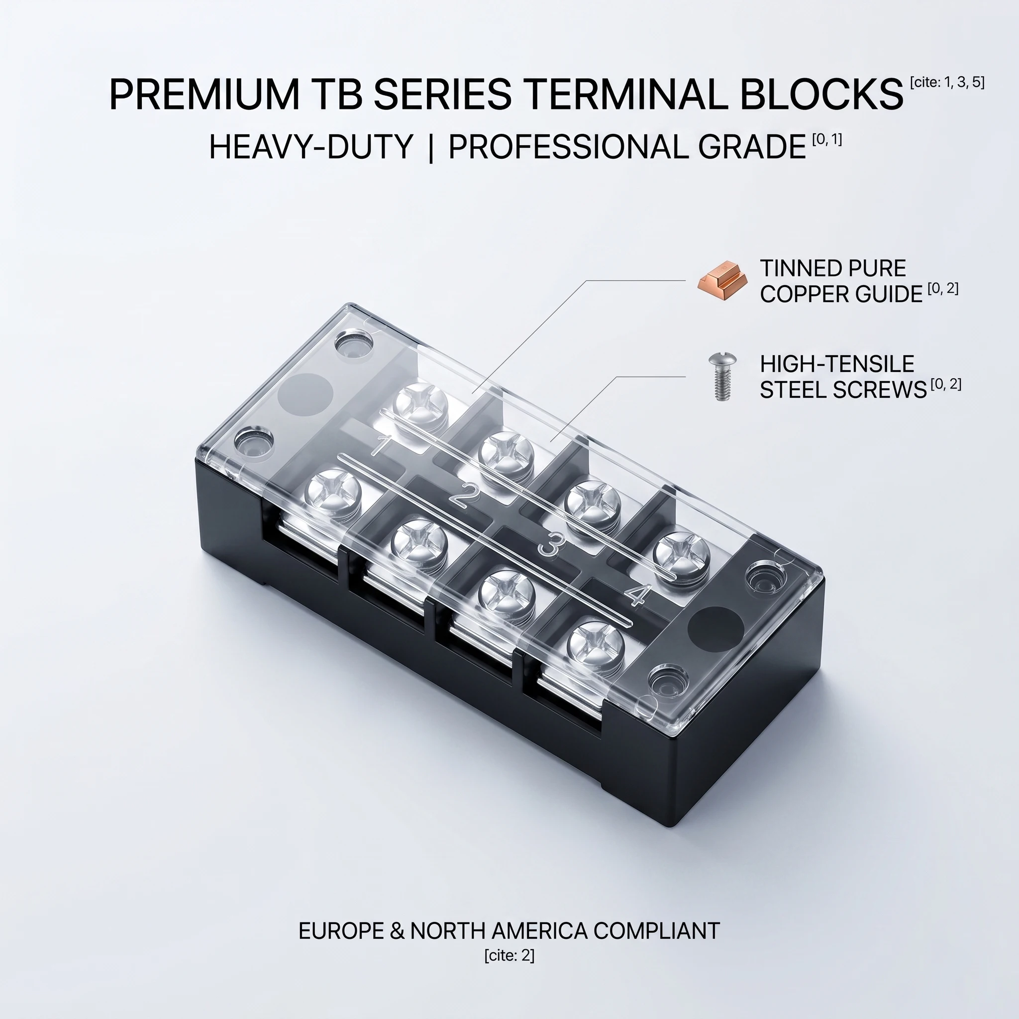 Heavy Duty Dual Row 15A 25A 45A 600V Barrier Screw Terminal Block Connector 3-12 Pin TB Series for Electrical Wire Connection
Heavy Duty Dual Row 15A 25A 45A 600V Barrier Screw Terminal Block Connector 3-12 Pin TB Series for Electrical Wire Connection
