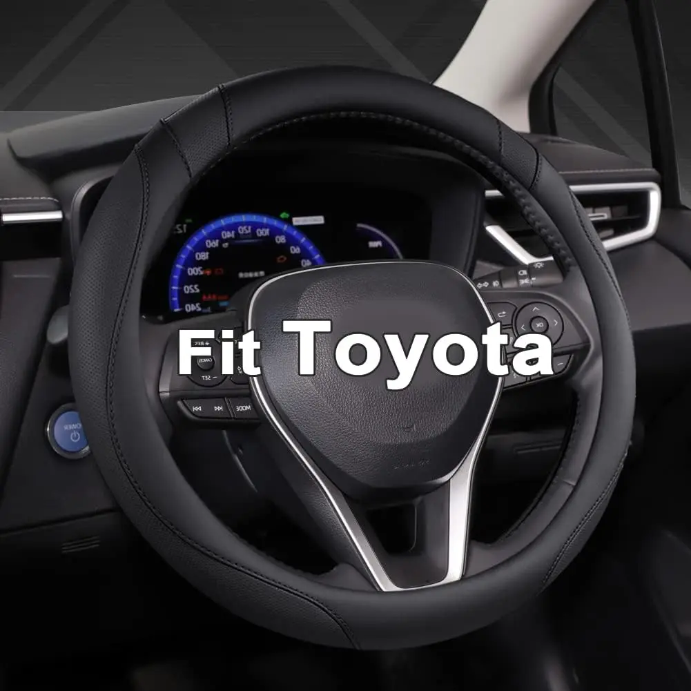 Custom Fit Auto Car Steering Wheel Cover for Toyota 14.5-15 inch Black Microfiber Leather
Custom Fit Auto Car Steering Wheel Cover for Toyota 14.5-15 inch Black Microfiber Leather