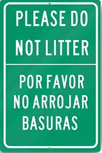 Jesiceny Great Tin Sign Aluminum Please Do Not Litter English/Spanish Sign Heavy Outdoor & Indoor Sign Wall Decoration 12x8 sign
Jesiceny Great Tin Sign Aluminum Please Do Not Litter English/Spanish Sign Heavy Outdoor & Indoor Sign Wall Decoration 12x8 sign