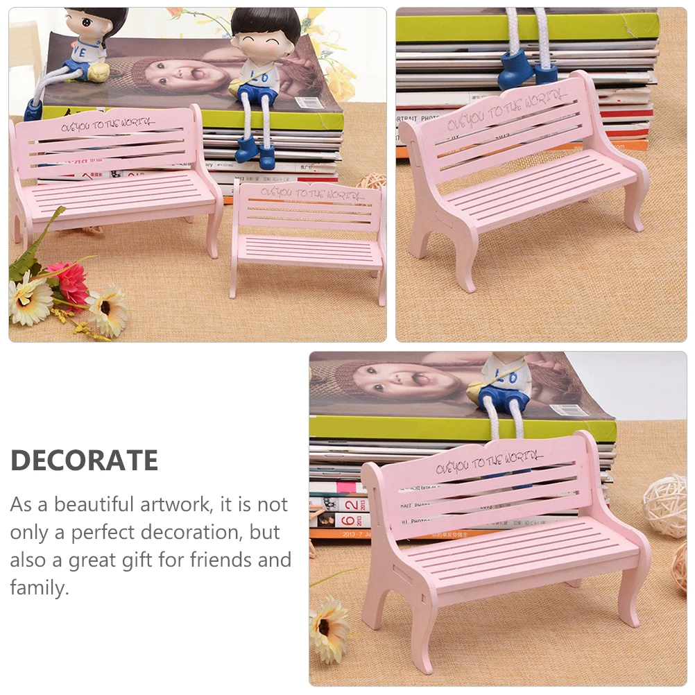 Pink Chair Props Mini House Accessory Simulated Wooden Bench Decor Ornaments Home Desktop Garden Miniature Furniture Toy
Pink Chair Props Mini House Accessory Simulated Wooden Bench Decor Ornaments Home Desktop Garden Miniature Furniture Toy
