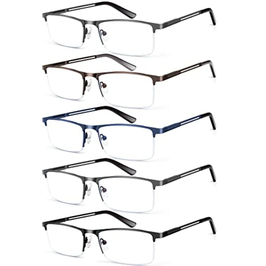 Blue Light Blocking Reading Glasses for Men, Half Frame Metal Readers Spring Hinge Eyeglasses Anti Eyestrain/Glare/UV
Blue Light Blocking Reading Glasses for Men, Half Frame Metal Readers Spring Hinge Eyeglasses Anti Eyestrain/Glare/UV