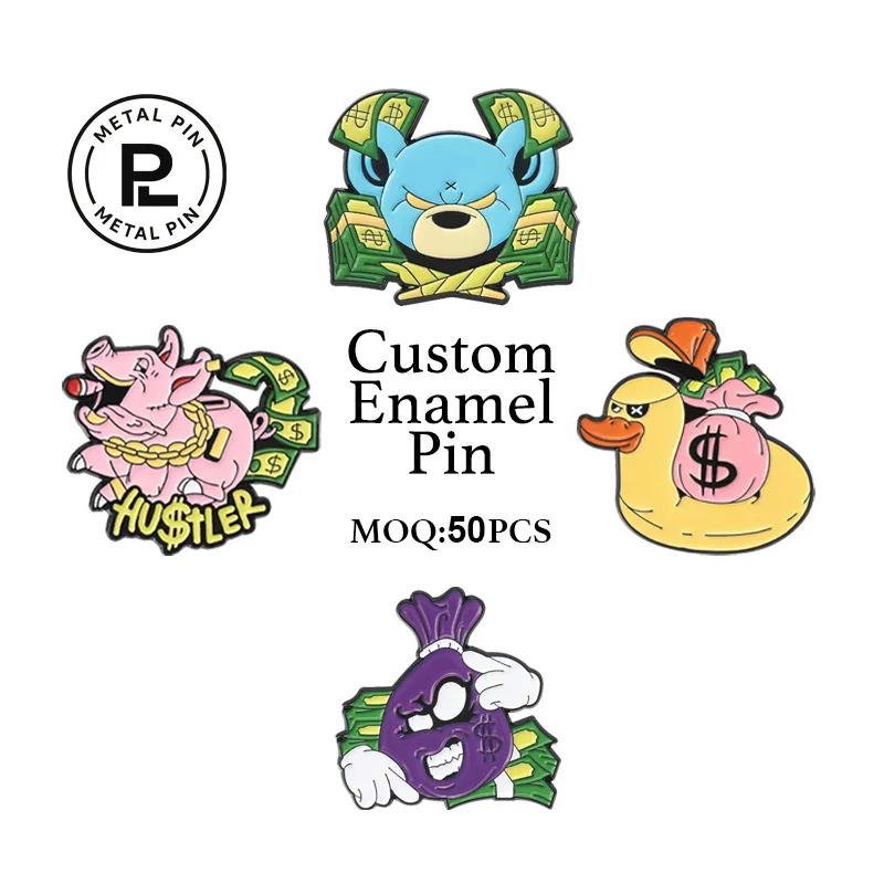 Cartoon Cute Animal & Money Theme Metal Brooch Pin, Fashion Clothing Accessory, Gift for Friends, Bulk OEM Custom Badge Producti
Cartoon Cute Animal & Money Theme Metal Brooch Pin, Fashion Clothing Accessory, Gift for Friends, Bulk OEM Custom Badge Producti
