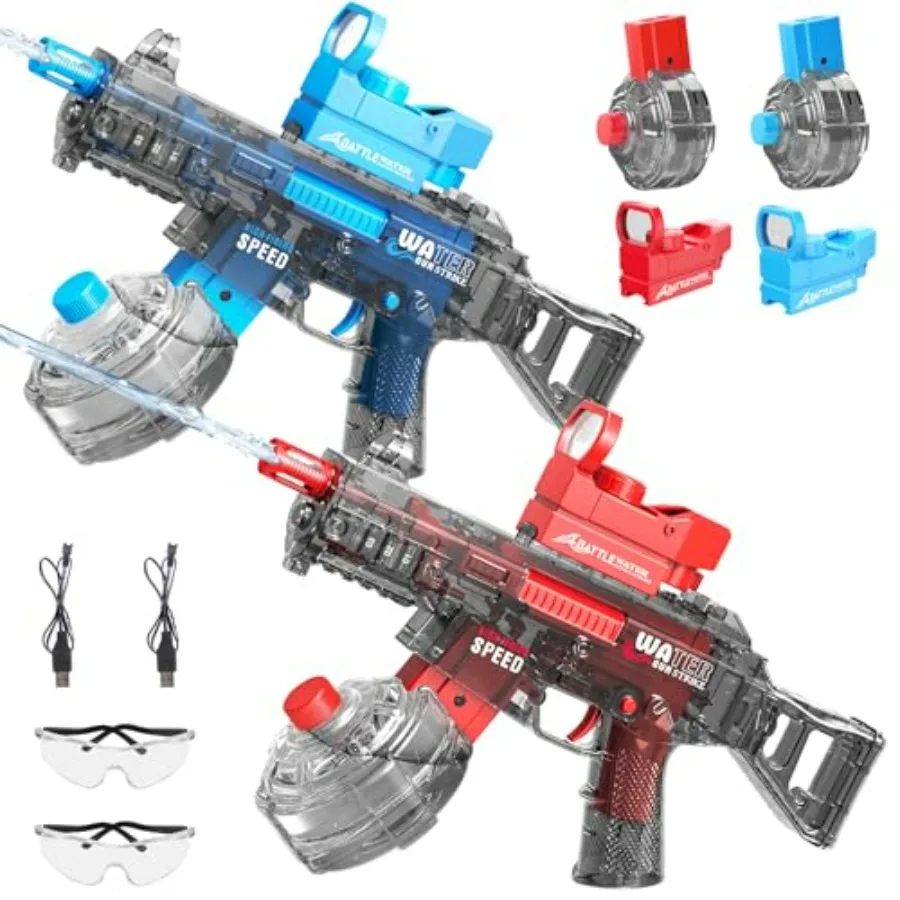 Electric water guns for summer outdoor pool use, ABS plastic, grey and blue, 2-pack with 32-36 ft range and high-capacity autom
Electric water guns for summer outdoor pool use, ABS plastic, grey and blue, 2-pack with 32-36 ft range and high-capacity autom