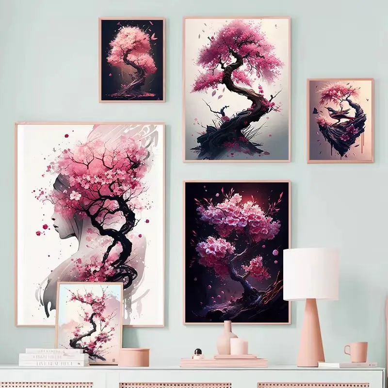 Watercolor Japane Sakura Wall Art Poster Print Canvas Painting Pink Cherry Blossom Aesthetic Pictures for Living Room Decorat
Watercolor Japane Sakura Wall Art Poster Print Canvas Painting Pink Cherry Blossom Aesthetic Pictures for Living Room Decorat