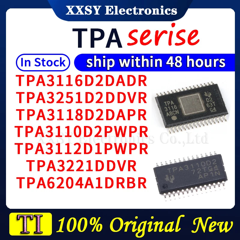 TPA3116D2DADR TPA3251D2DDVR TPA3118D2DAPR TPA3110D2PWPR TPA3112D1PWPR TPA3221DDVR TPA6204A1DRBR В наличии 100% оригинал и новый
TPA3116D2DADR TPA3251D2DDVR TPA3118D2DAPR TPA3110D2PWPR TPA3112D1PWPR TPA3221DDVR TPA6204A1DRBR В наличии 100% оригинал и новый