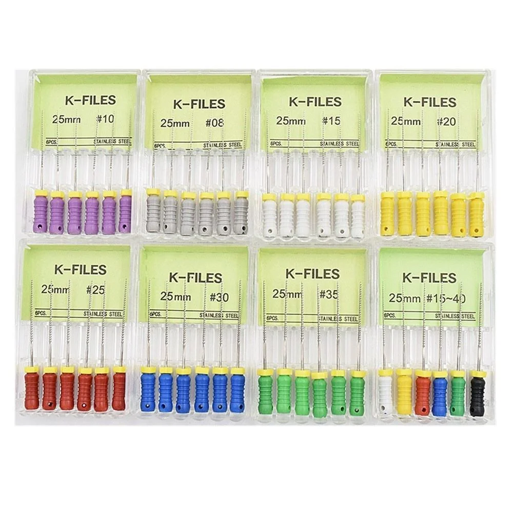6pcs/Pack Dental Endodontic K-FILE 21mm 25mm Stainless Steel Endo Root Canal Files Hand Use Dentist Tools Dental Consumables
6pcs/Pack Dental Endodontic K-FILE 21mm 25mm Stainless Steel Endo Root Canal Files Hand Use Dentist Tools Dental Consumables