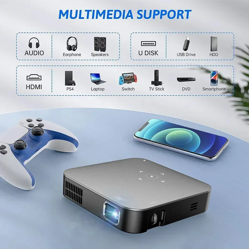 S200 New Smart Mini Pocket projector 9000 Lumens Beamer Full HD Video Short Throw Digital Pico DLP Projector With Battery
S200 New Smart Mini Pocket projector 9000 Lumens Beamer Full HD Video Short Throw Digital Pico DLP Projector With Battery