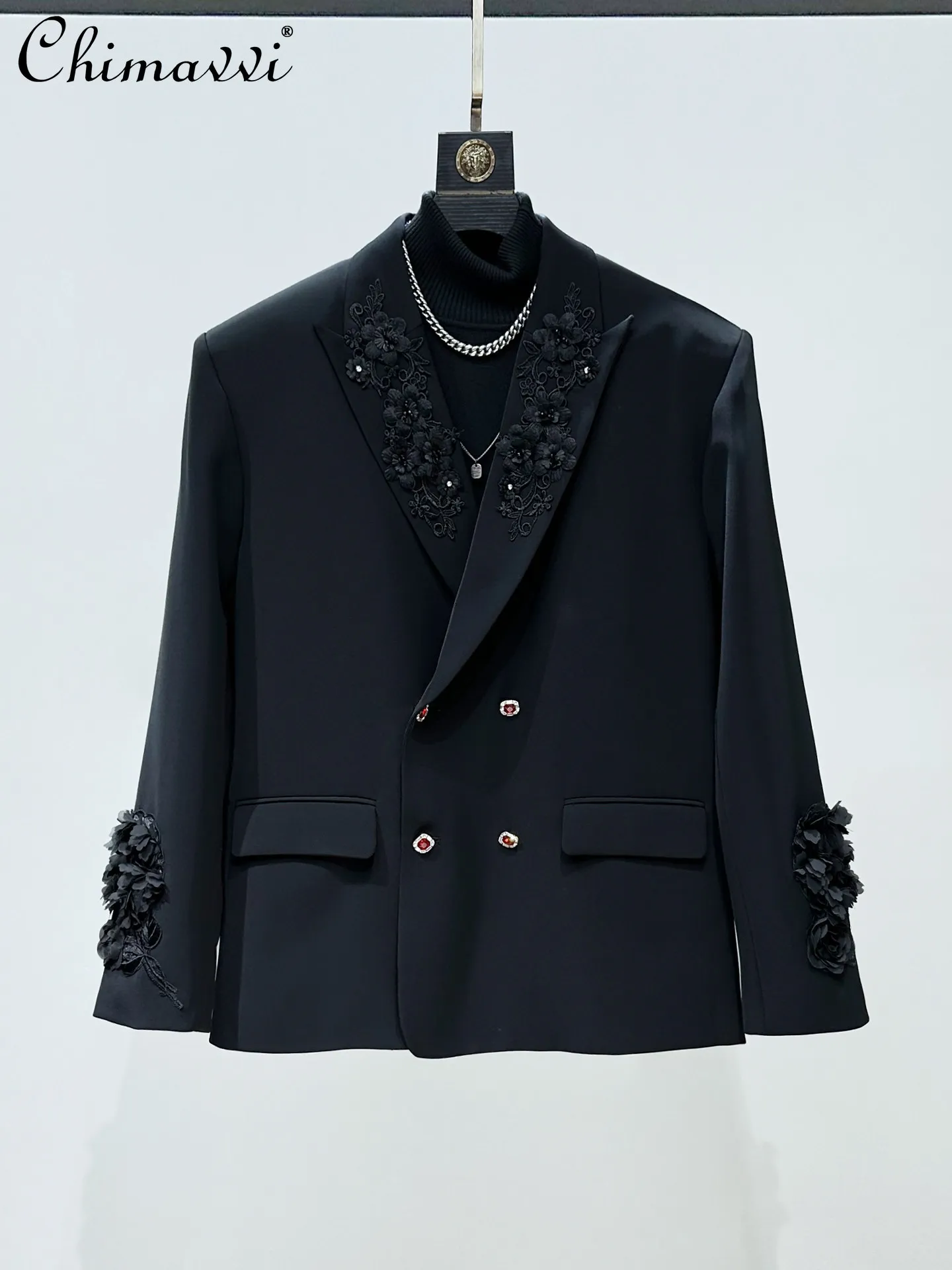 Original Fashion Heavy Industry Men's Business Casual Suits Embroidered Flower Double-breasted Blazers Loose Pants Two-piece Set
Original Fashion Heavy Industry Men's Business Casual Suits Embroidered Flower Double-breasted Blazers Loose Pants Two-piece Set