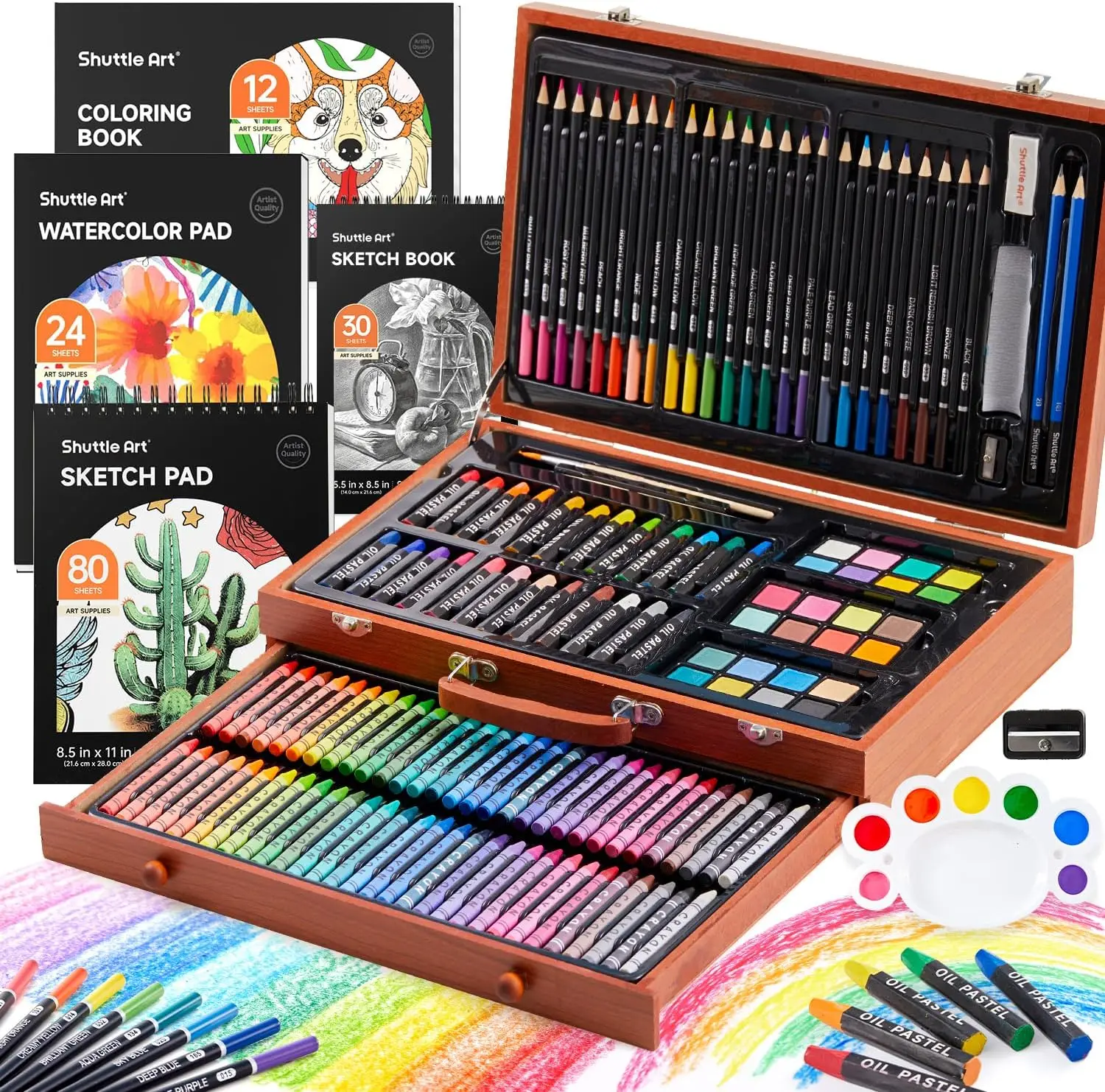 149-Piece Deluxe Art Set in Wooden Case, Complete Painting & Drawing Kit for Kids & Adults
149-Piece Deluxe Art Set in Wooden Case, Complete Painting & Drawing Kit for Kids & Adults