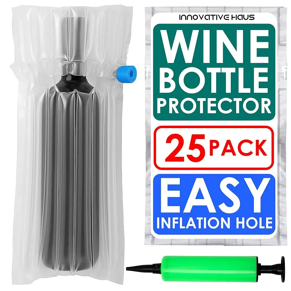 Free ShippingInnovative Haus Pack of 25 Wine Bottle Travel Protector Bags with Pump - Inflatable Wine Bags for Travel - Protect
Free ShippingInnovative Haus Pack of 25 Wine Bottle Travel Protector Bags with Pump - Inflatable Wine Bags for Travel - Protect