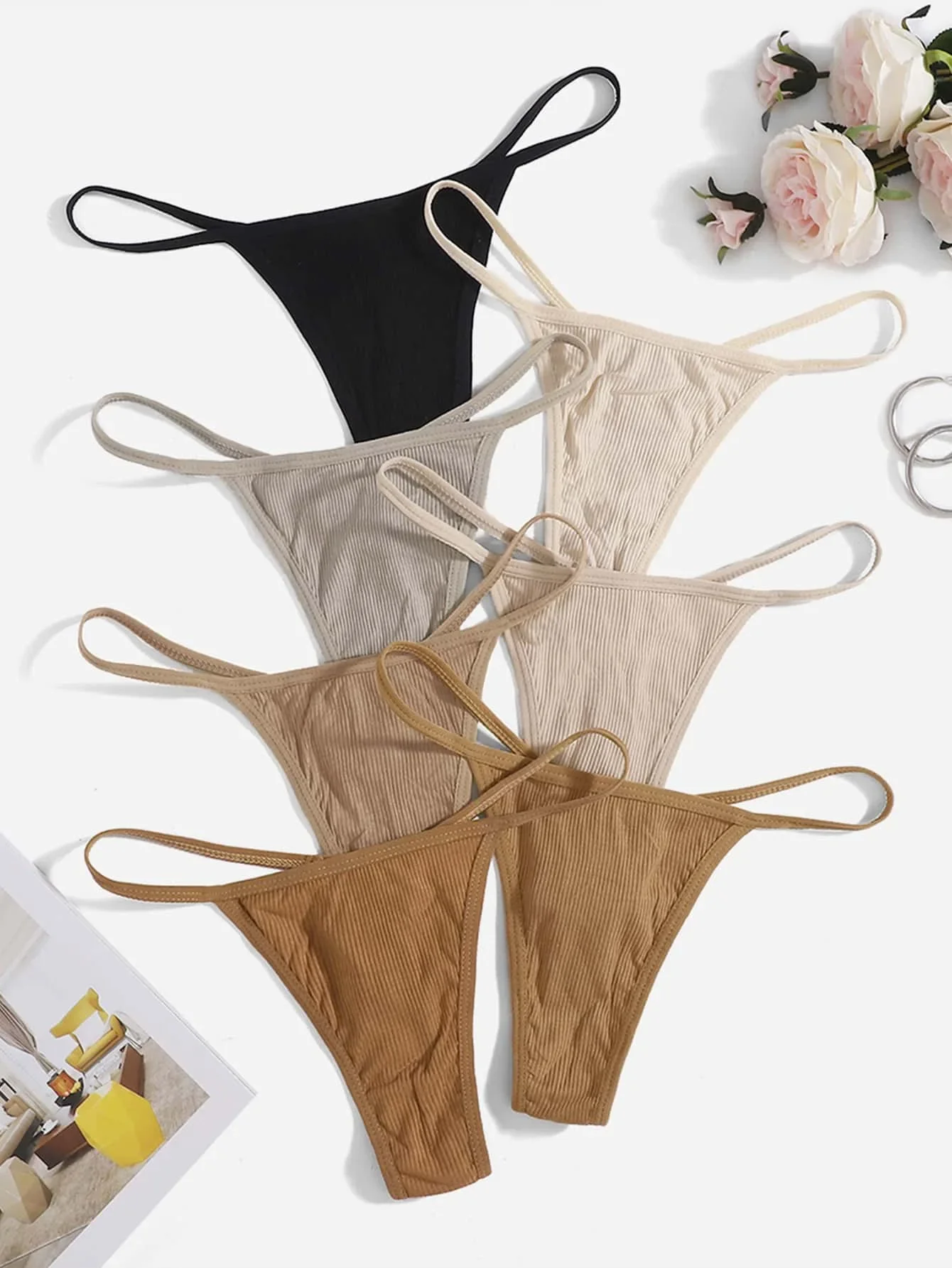 Women Casual Comfy Multicolor Thong Panties Medium Stretch Fabric Underwear Set
Women Casual Comfy Multicolor Thong Panties Medium Stretch Fabric Underwear Set