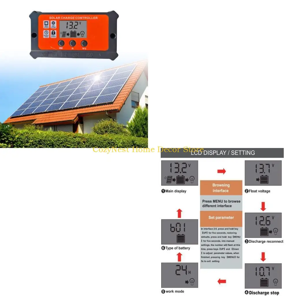 92MF Lightweight 10A Solar Panel Regulator with Type C Interfaces & Real Time LCD Monitoring Energy Regulator for Use
92MF Lightweight 10A Solar Panel Regulator with Type C Interfaces & Real Time LCD Monitoring Energy Regulator for Use