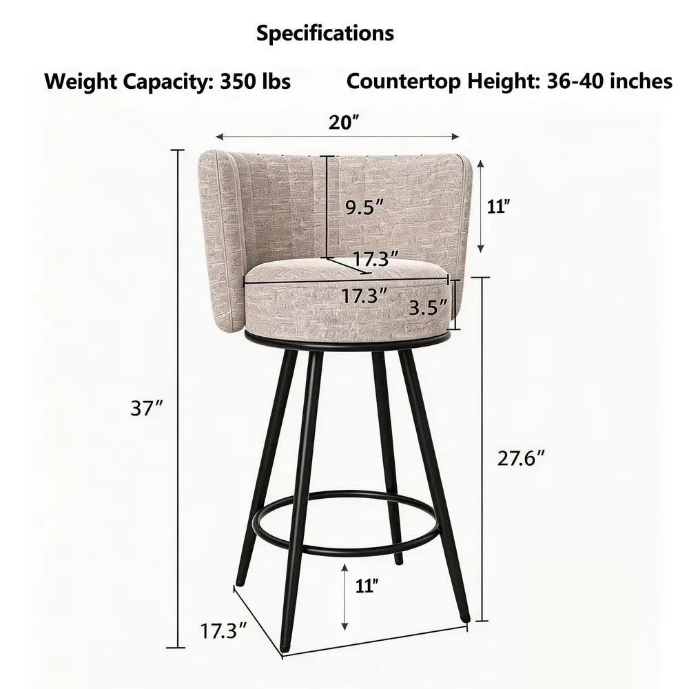 Bar Stools Set of 4, 27 Tufted Modern Counter Height Bar Stools, Upholstered Barstools with Back amp Footrest Metal Legs, Stool
Bar Stools Set of 4, 27 Tufted Modern Counter Height Bar Stools, Upholstered Barstools with Back amp Footrest Metal Legs, Stool