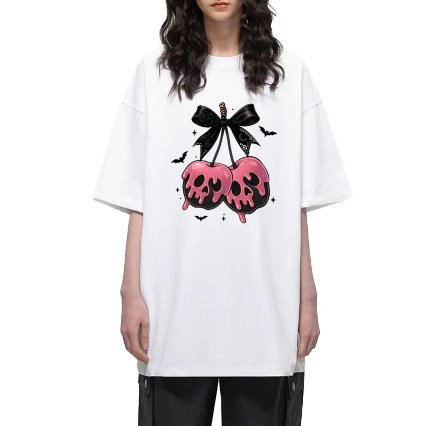 Gothic Halloween Cherry Skull Graphics vintage T shirts Men Women harajuku Fashion Tops Unisex 100% Cotton short sleeve T-shirt
Gothic Halloween Cherry Skull Graphics vintage T shirts Men Women harajuku Fashion Tops Unisex 100% Cotton short sleeve T-shirt