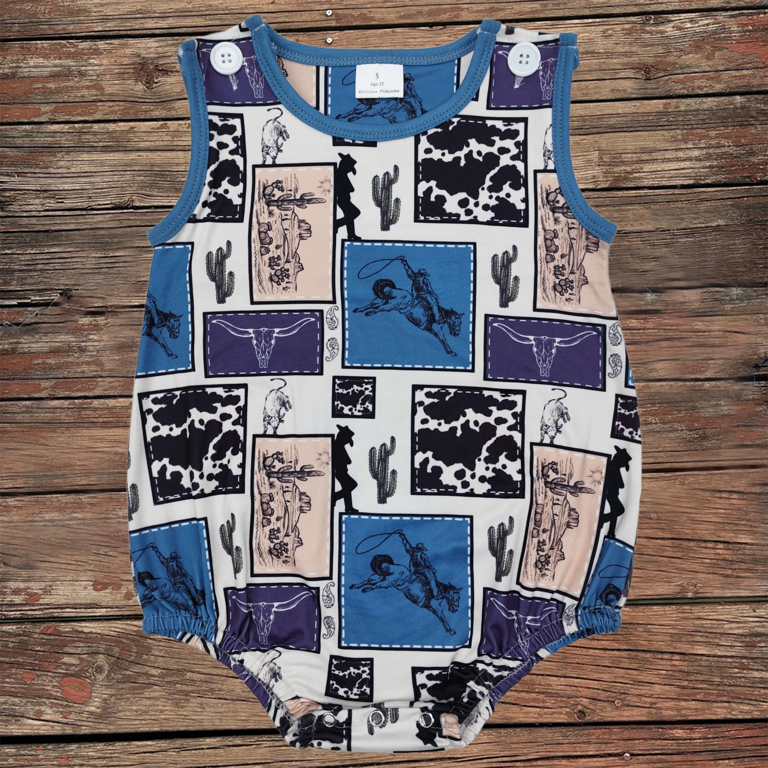 Wholesale Kids Newborn Western Bubble One-piece Coverall Bodysuit Baby Boy Toddler Sleeveless Rodeo Romper Jumpsuit Clothing
Wholesale Kids Newborn Western Bubble One-piece Coverall Bodysuit Baby Boy Toddler Sleeveless Rodeo Romper Jumpsuit Clothing