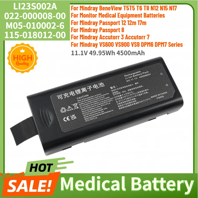 LI23S002A High Quality Medical Battery 11.1V 4500mAh for Mindray BeneView T5T5 T6 T8 N12 N15 N17 Brand New Replacement Battery
LI23S002A High Quality Medical Battery 11.1V 4500mAh for Mindray BeneView T5T5 T6 T8 N12 N15 N17 Brand New Replacement Battery
