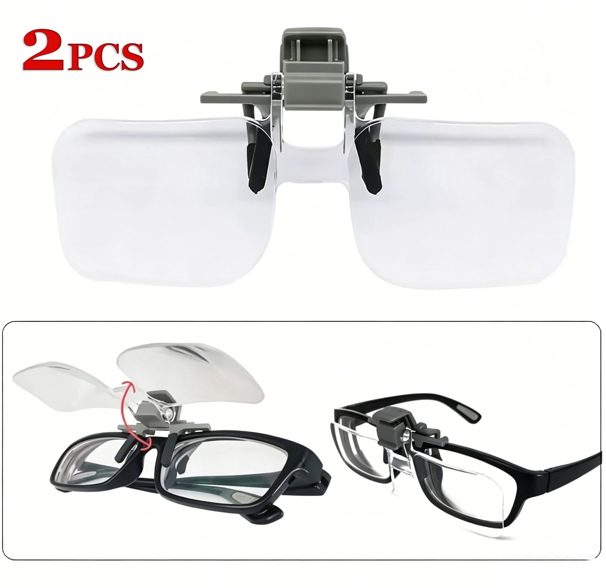 Flip Up Down Rimless Magnifying Glasses with Clip Magnifying Glass 2X Lenses Clip-on Glasses Magnifier for Reading
Flip Up Down Rimless Magnifying Glasses with Clip Magnifying Glass 2X Lenses Clip-on Glasses Magnifier for Reading