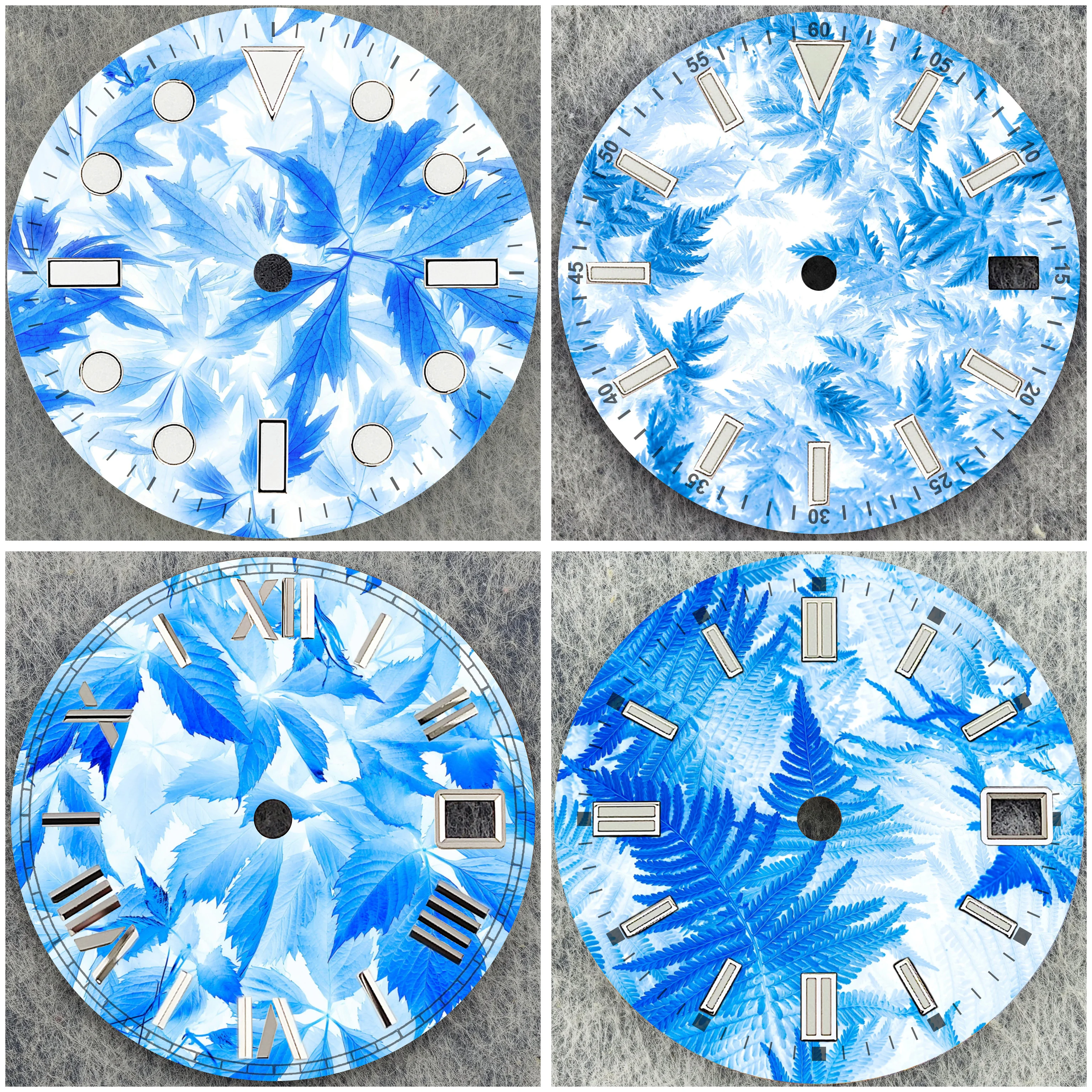 28.5mm NH35 Dial OUMASHI Designed Frost Leaf Series High-End Watch Dial Custom Logo Support Fit for NH35 Movement
28.5mm NH35 Dial OUMASHI Designed Frost Leaf Series High-End Watch Dial Custom Logo Support Fit for NH35 Movement