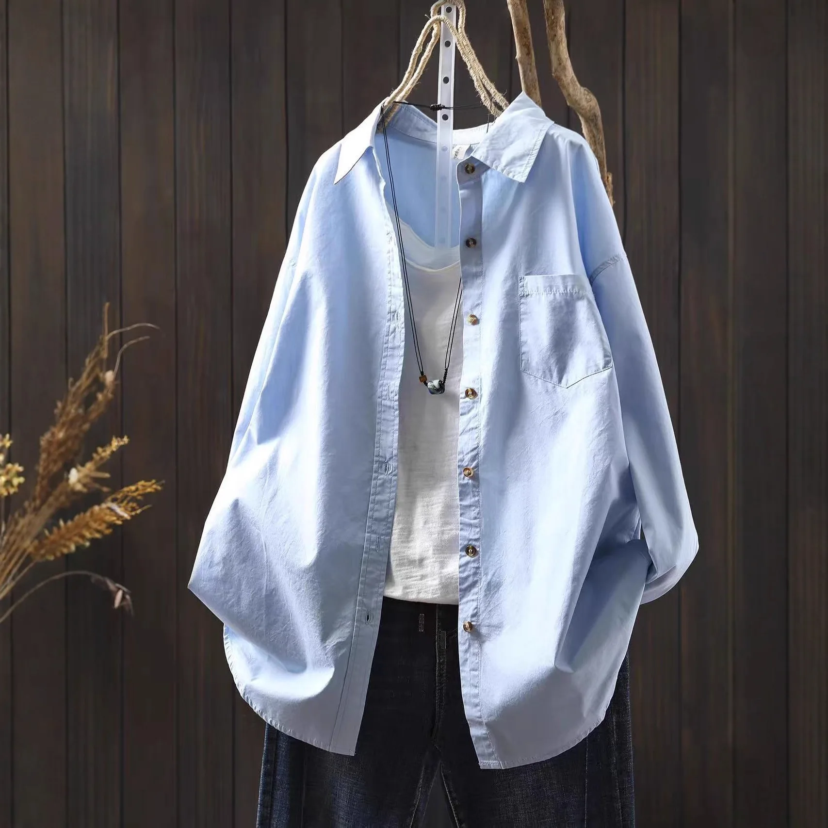 SuperAen 2026 Spring New Korean Style Women's Cotton Loose-fitting Casual Long-sleeved Shirt Simple Yellow Shirts
SuperAen 2026 Spring New Korean Style Women's Cotton Loose-fitting Casual Long-sleeved Shirt Simple Yellow Shirts
