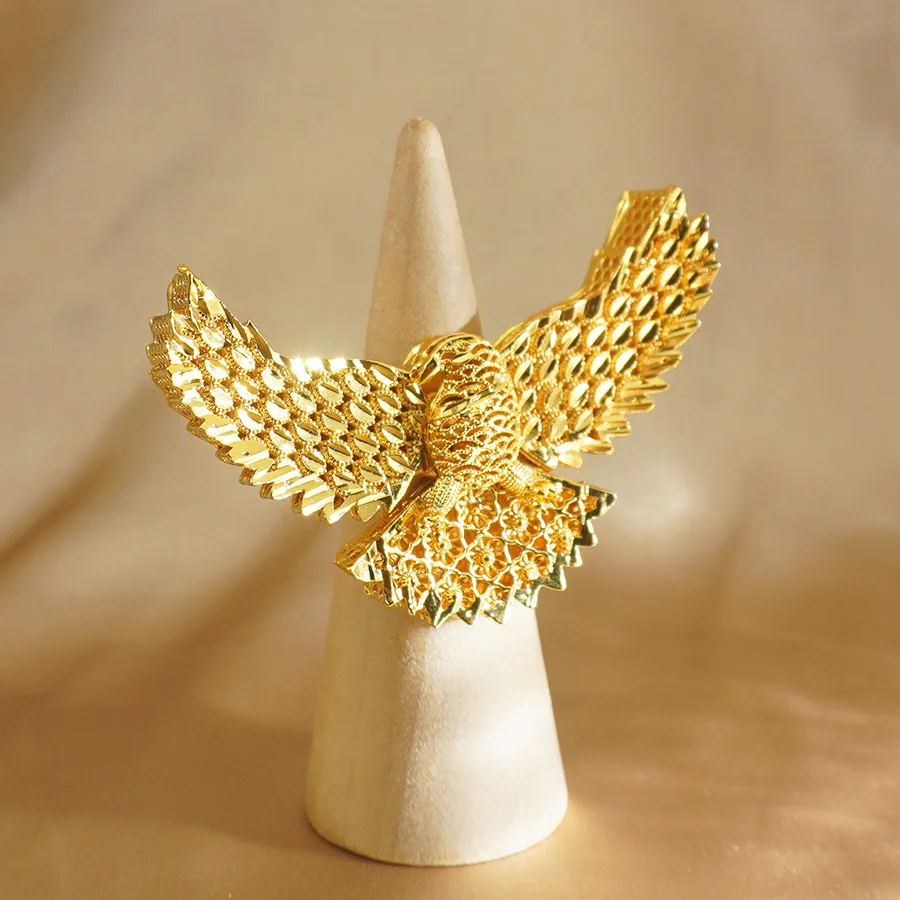 9999 Gold Dubai Middle East Eagle Ring - African Neutral Jewelry - Single Style Fashion Adjustable Size Ring
9999 Gold Dubai Middle East Eagle Ring - African Neutral Jewelry - Single Style Fashion Adjustable Size Ring