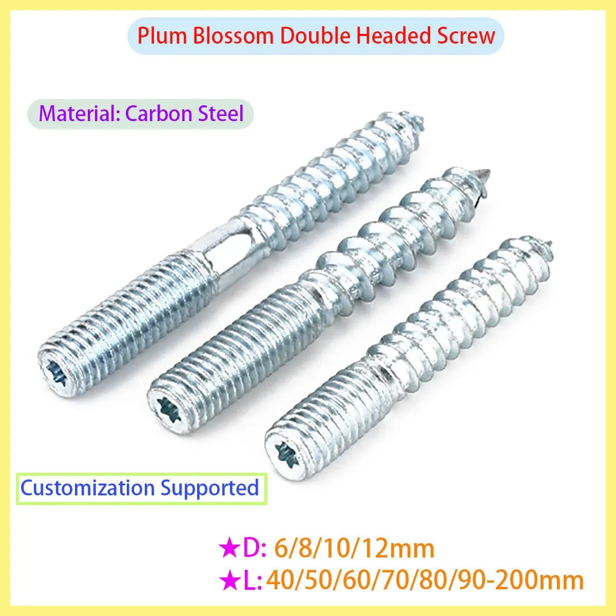 Plum Blossom Double Headed Hexagonal Headless Thread Pointed Tail Self Tapping Screw M6 M8 M10 M12
Plum Blossom Double Headed Hexagonal Headless Thread Pointed Tail Self Tapping Screw M6 M8 M10 M12