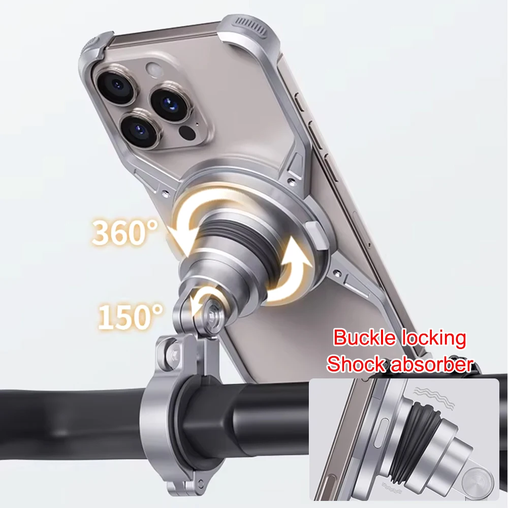 Aluminum Alloy Motorcycle Phone Holder MTB Bike Mount Quick Lock Vibration Dampener Shockproof Bracket for IPhone 16/16pro/Max
Aluminum Alloy Motorcycle Phone Holder MTB Bike Mount Quick Lock Vibration Dampener Shockproof Bracket for IPhone 16/16pro/Max