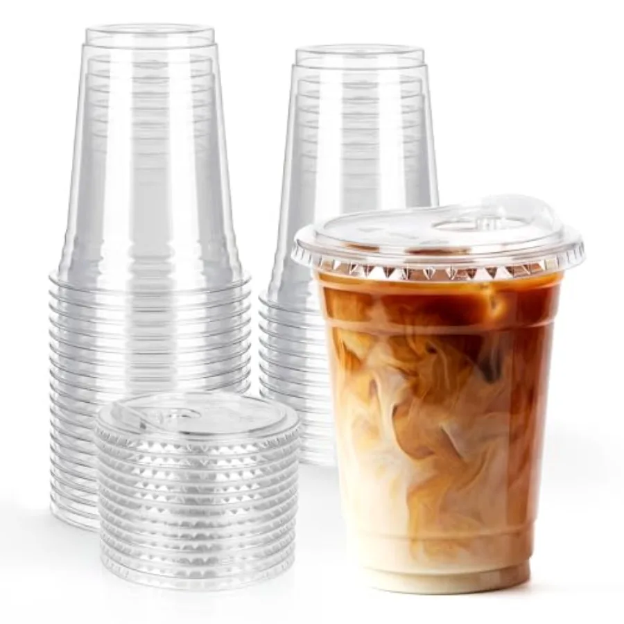 16 oz Clear Plastic Cups with Sip Lids, BPA Free Food Safe Disposable Iced Coffee Cups, Sturdy to Go Cups for Smoothies Cold Dr
16 oz Clear Plastic Cups with Sip Lids, BPA Free Food Safe Disposable Iced Coffee Cups, Sturdy to Go Cups for Smoothies Cold Dr