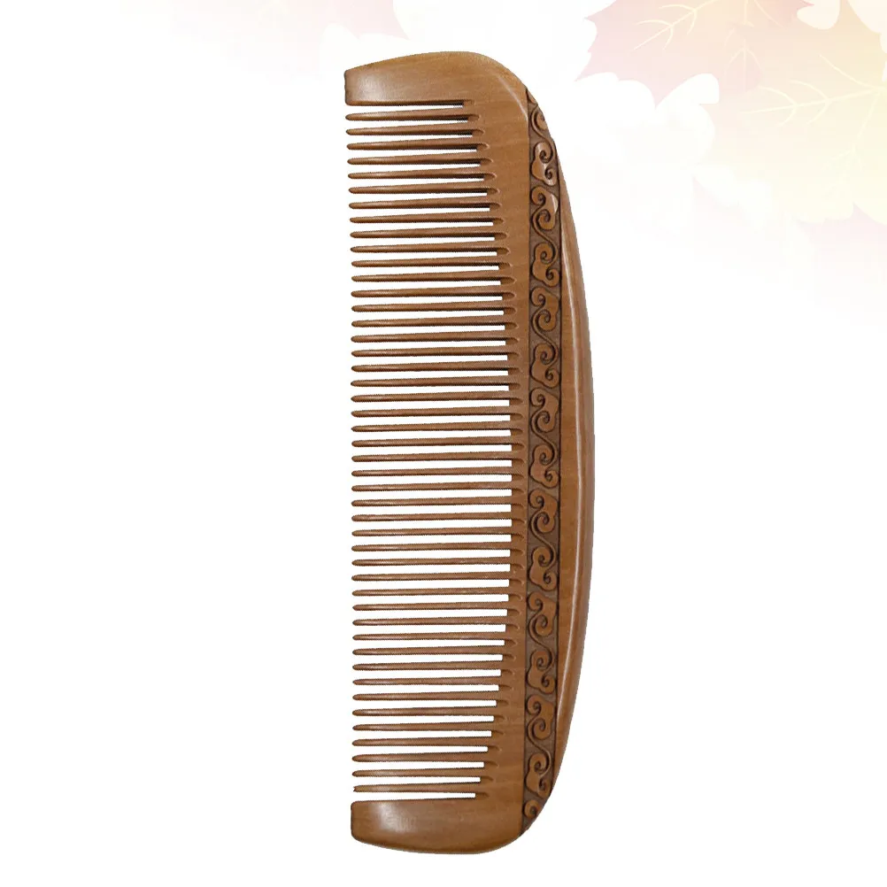 Anti Static Wood Hair Comb Double Sided Carved Pattern Smooth Teeth Wooden Comb for Stimulating Blood Circulation Salon Outdoor
Anti Static Wood Hair Comb Double Sided Carved Pattern Smooth Teeth Wooden Comb for Stimulating Blood Circulation Salon Outdoor
