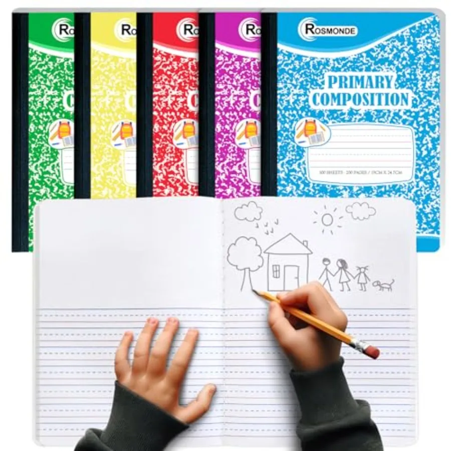 Primary Composition Notebook, 200 Pages 100 Sheets,Drawing Story Journal Writing Notebook, 9-3/4 x 7-1/2, Primary Composition N
Primary Composition Notebook, 200 Pages 100 Sheets,Drawing Story Journal Writing Notebook, 9-3/4 x 7-1/2, Primary Composition N