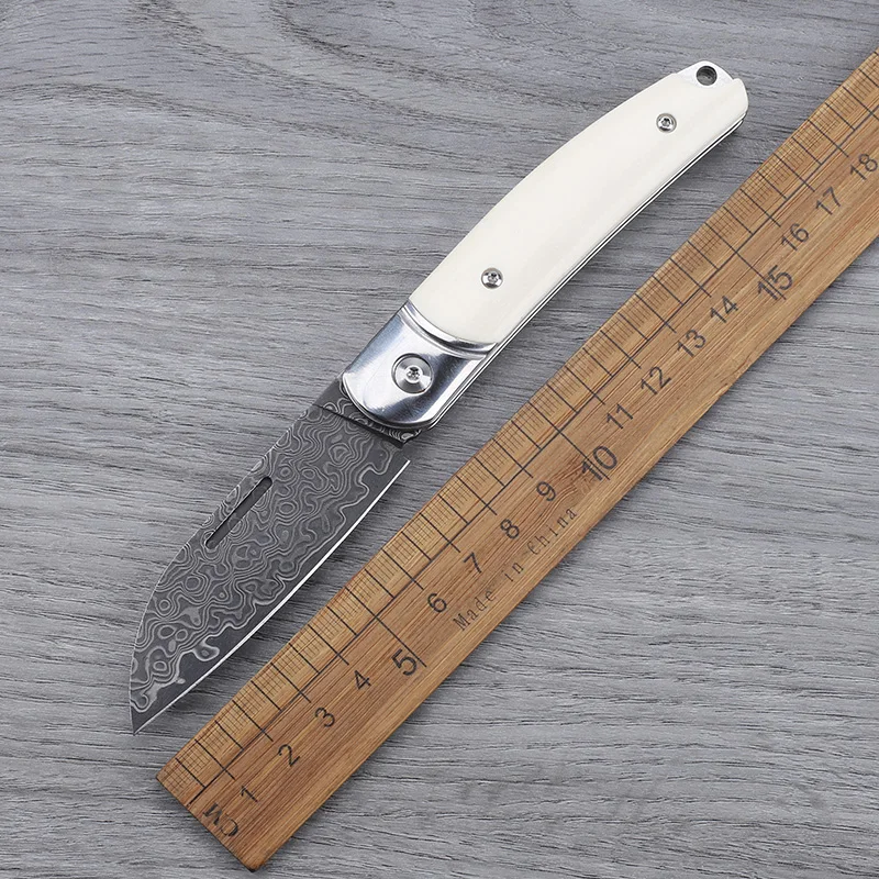 Дамасская сталь (VG10 Core) Лезвие с ручкой из бычьей кости Складной нож Открытый самооборона Кемпинг Выживание Портативный инструмент Нож
Дамасская сталь (VG10 Core) Лезвие с ручкой из бычьей кости Складной нож Открытый самооборона Кемпинг Выживание Портативный инструмент Нож