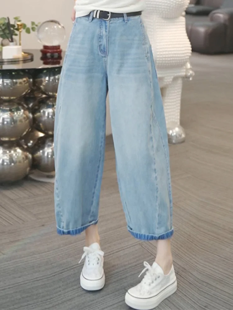 Korean Style Loose Wide Leg Jeans Women's Summer Thin Straight Cut High Waist Trousers Casual Loose Fit Regular Thickness
Korean Style Loose Wide Leg Jeans Women's Summer Thin Straight Cut High Waist Trousers Casual Loose Fit Regular Thickness