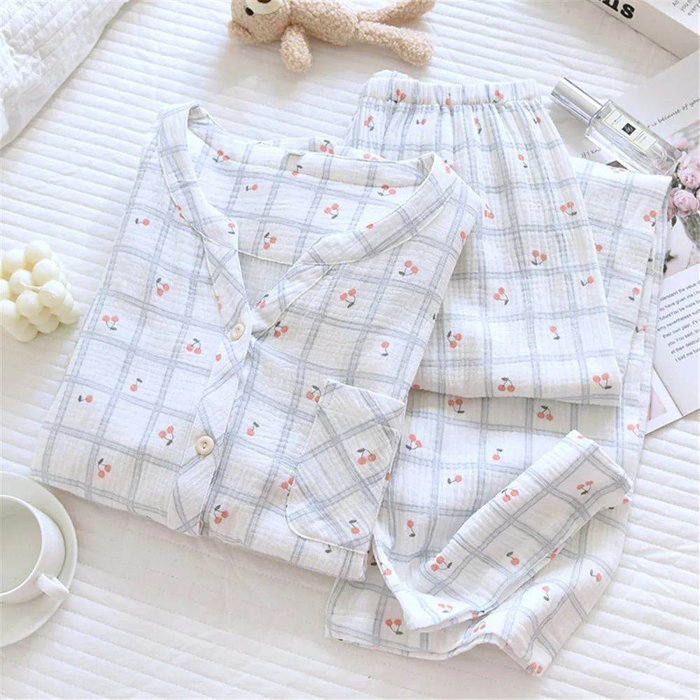 Cute Sweet V-Neck Cotton Soft and Comfortable Sleepwear Clothes for Summer Autumn Long Sleeved Cotton Home Clothes
Cute Sweet V-Neck Cotton Soft and Comfortable Sleepwear Clothes for Summer Autumn Long Sleeved Cotton Home Clothes