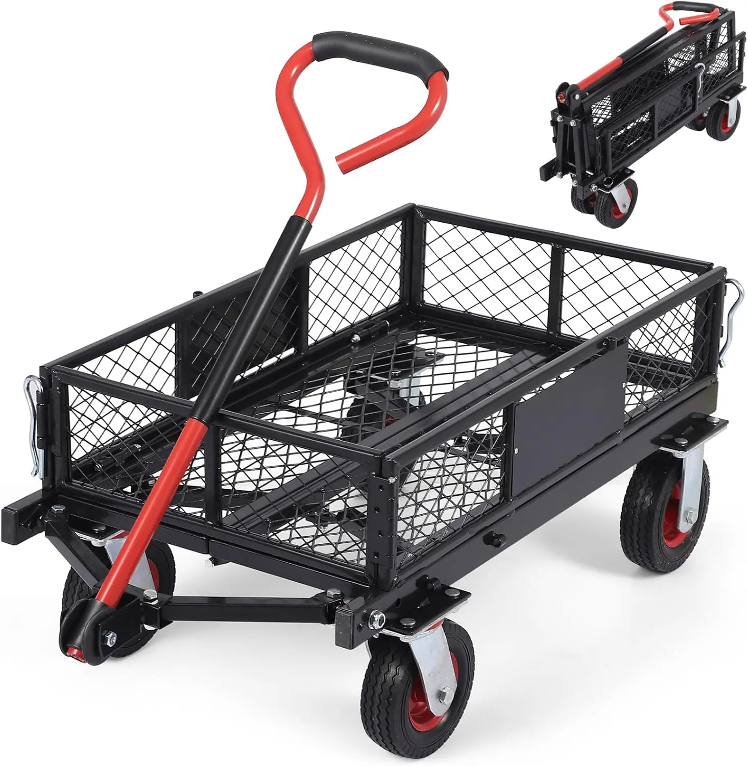 Collapsible Foldable Steel Garden Cart 360lbs Heavy Duty Folding Utility Wagon Cart w Removable Mesh Sides All Terrain Wheels 18
Collapsible Foldable Steel Garden Cart 360lbs Heavy Duty Folding Utility Wagon Cart w Removable Mesh Sides All Terrain Wheels 18